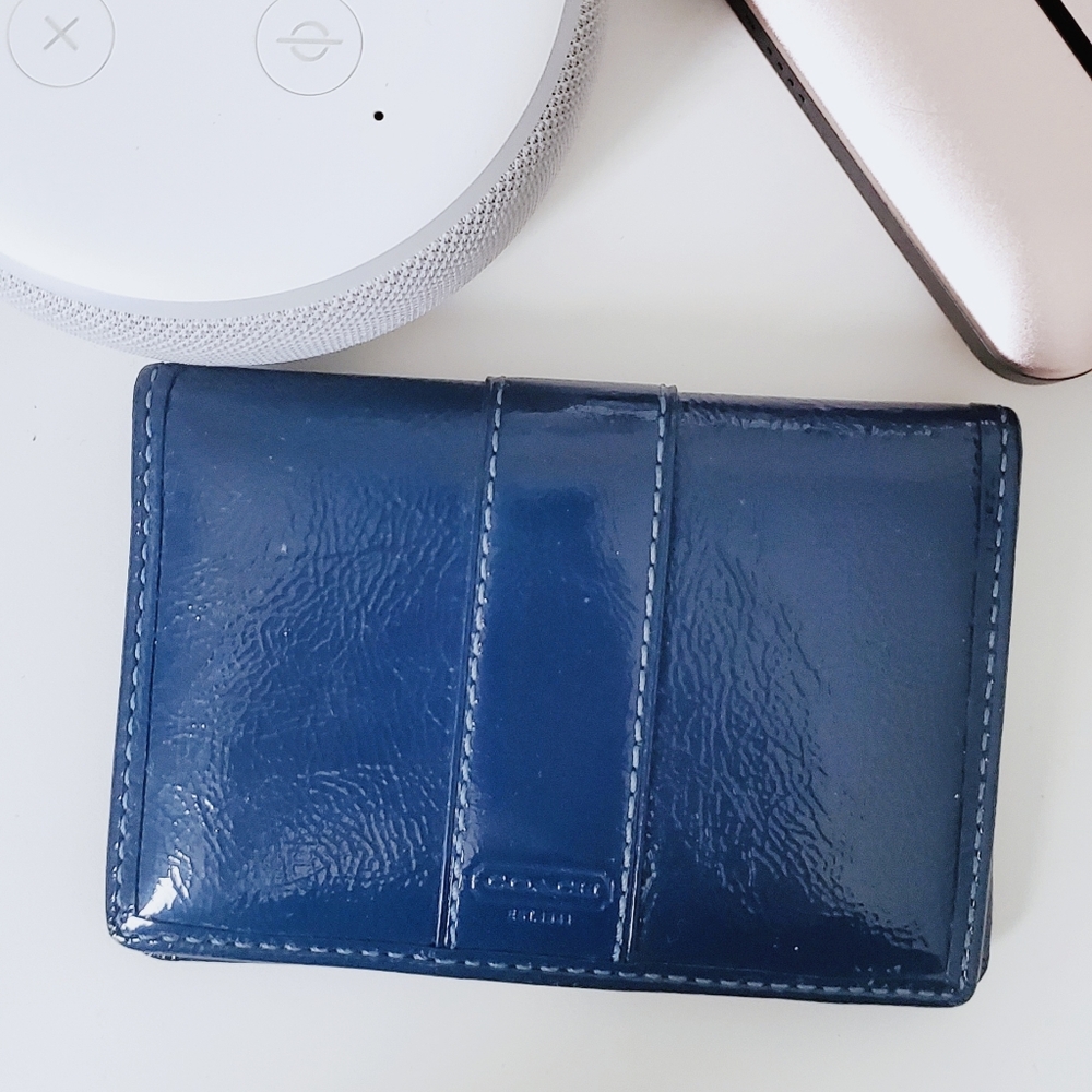 Coach Patent Leather Bi-fold Card Case Wallet